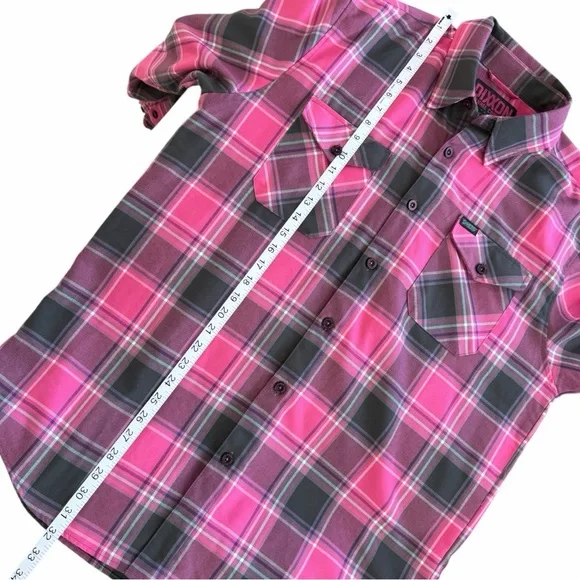 Dixxon x Shreddy Shred Till You're Dead Pink Plaid Flannel Size L